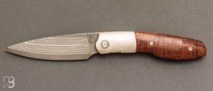   Couteau " K-Marade " custom de Michel Grini - Curly gidgee et lame Suminagashi