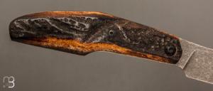  Couteau " Kalisse SV " custom pliant de Michel Grini - Bois de cerf et lame en 14c28n