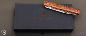  Couteau " Le Français " pliant par Perceval - lame damas et Thuya