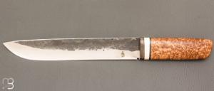   Couteau " Leuku " fixe par Michel Blum - Loupe d'amboine