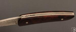  Couteau " Liner-Lock " damas et bois de fer d'Arizona par Alain & Joris Chomilier