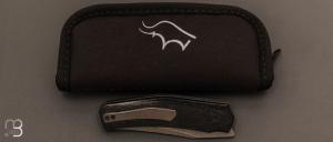   Couteau  " Liner-lock " custom par Guy Poggetti - Micarta et elmax