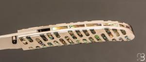   Couteau " Linerlock " custom par Koji Hara - Abalone et lame en Cowry-Y