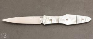   Couteau " Magna Pinna " fait main par Laraud Blade  - Nacre et 14C28