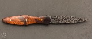   Couteau "Magna Pinna" fait main par Laraud Blade  - Bois de fer et damas torsadé