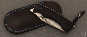 Couteau " Midnight liner " custom par Olivier Ouertal - Tremble stabilisé et lame en RWL-34