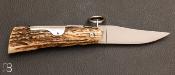 Couteau de poche Affutiot 10 cm Bois de Cerf par J. Mongin
