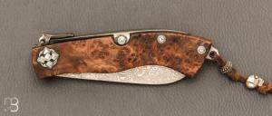 Couteau " Navaja Montañesa" par Jesus Granda - Loupe d'amboine et lame damas