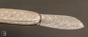   Couteau  " Navette " full damas de Robert Beillonnet