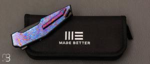 Couteau  " OAO One and Only WE23001-4 " WE KNIFE - Titane noir et Timascus