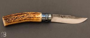   Couteau " Opinel N°09 " custom bois de cerf par Laurent Gaillard