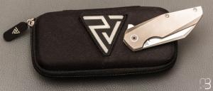   Couteau " P'ti "  custom par Philippe Jourget - Titane/Damas et CPM 154 CM