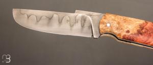   Couteau " Slipjoint " custom par Karim Valentin - Les couteaux D'Hure - Loupe d'Amboine et C130