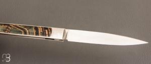   Couteau " Slipjoint " custom de Lionel Lalague - Mammouth et lame en RWL34