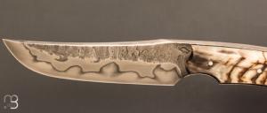 Couteau " Sparus " fixe forgé par Guy Poggetti - Corne de bélier et C130