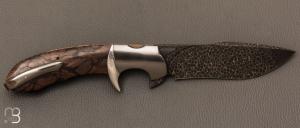 Couteau " Sub Hilt flipper folder " de Javier VOGT - Damas et Liana wood - Sam Lurquin Design