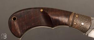   Couteau " Superbee " pliant custom par Nicolas Weber - Gidgee ondé stabilisé