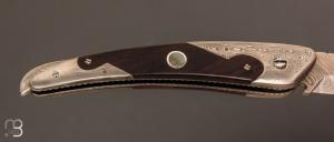 Couteau " custom " damas et cocobolo par Claude LORY