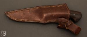Couteau droit intégral par Grégory Picard - Bois de fer et lame en C105