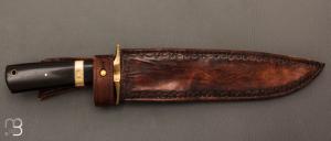  Couteau droit par Mickaël Moing - Ebène et lame en 100Cr6