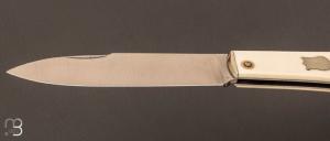 Couteau  " Ptit Anglois  " ivoire de mammouth et 90Mcv8 par Mathieu Herrero