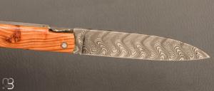 Couteau " le  Sauveterre " régional pliant - Genévrier et damas