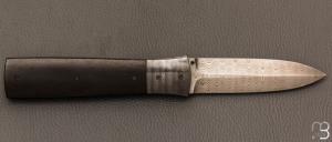   Dague pliante Custom de Jukka Hankala - Grenadille et  damas