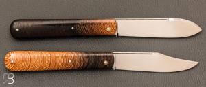 Set " Canif Sheffield " pliant fait main par Bastien Toubhans - Wengé et RWL34