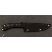 Couteau droit forgé Fennec micarta noir