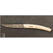  Couteau " Le Thiers 2 pièces " par Robert Beillonnet - Ivoire de mammouth et damas