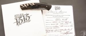   Couteau 1515 collection " Primitif " par Manu Laplace - Fibre de carbone et lame damas