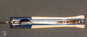    Couteau " 1515 collection Amérindien  " par Manu Laplace - Os de buffle et damas