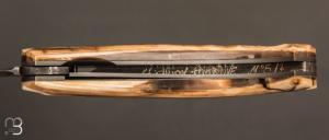    Couteau 1515 collection "Edition Primitif N°5/7 " par Manu Laplace - Ivoire de mammouth et lame damas