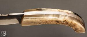 Couteau " Berger à cran plat " pliant par José Viale - Corne de bélier