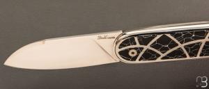   Couteau "Bull'ix" custom de Florent Dall'ava - L'atelier Dall'ava - Onyx argent et lame en RWL34