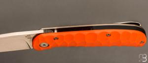 Couteau "Citizen full custom" par Sacha Thiel - G10 orange texturé et RWL34