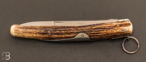 Couteau " Cornillon " 18 cm Chasse " Bois de cerf par J. Mongin