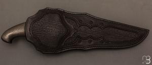   Couteau " Double Keyholde sub-hilt damas " de Samuel Lurquin