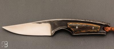 Couteau " Espadon " croûte d'ivoire de mammouth par Pierre Reverdy