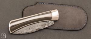  Couteau " Gentleman automatique " custom de Florent Dall'ava - L'atelier Dall'ava - Damas / Zirconium