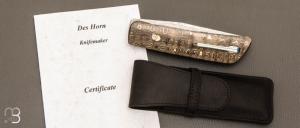   Couteau " Imvubu " par Des Horn - Fatcarbon "Unigold" et lame en damasteel