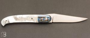  Couteau " Interprétation Laguiole " custom de Stéphane Sagric - Nacre et RWL34