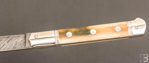 Couteau  " Issoire " custom de Jérôme Bellon - Mammouth et damas