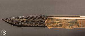   Couteau " custom " de Berthelemy Gabriel - La Forge Agab -  Ivoire de mammouth et damas