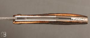  Couteau " Kalisse SV " custom pliant de Michel Grini - Bois de cerf et lame en 14c28n