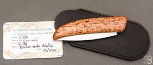 Couteau " L’Esti " à cran carré de Sylvain Petit - Les Couteaux du Mitou - Bouleau et C130