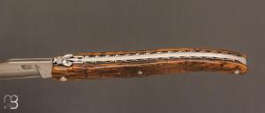  Couteau "Laguiole 12 cm " par Rozelier Fabien- Ty Coutelier - Mammouth et lame Suminagashi