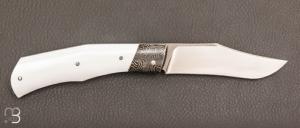  Couteau  " Lazy Clip " de collection par Olivier Ouertal - Corian et lame en RWL-34
