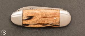 Couteau " Le Manu " par La Bonne Trempe - Hêtre échauffé et 14c28