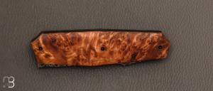   Couteau " Liner-Lock custom  " par Florian Dreyer FD-Knives - Saule stabilisé et lame damas